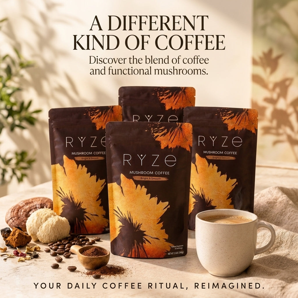 RYZE Mushroom Coffee 4 Pack | Mushroom Coffee Bundle