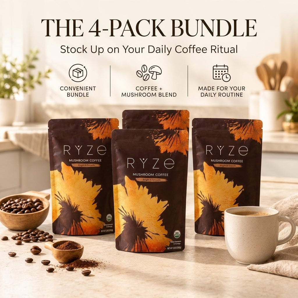 RYZE Mushroom Coffee 4 Pack | Mushroom Coffee Bundle