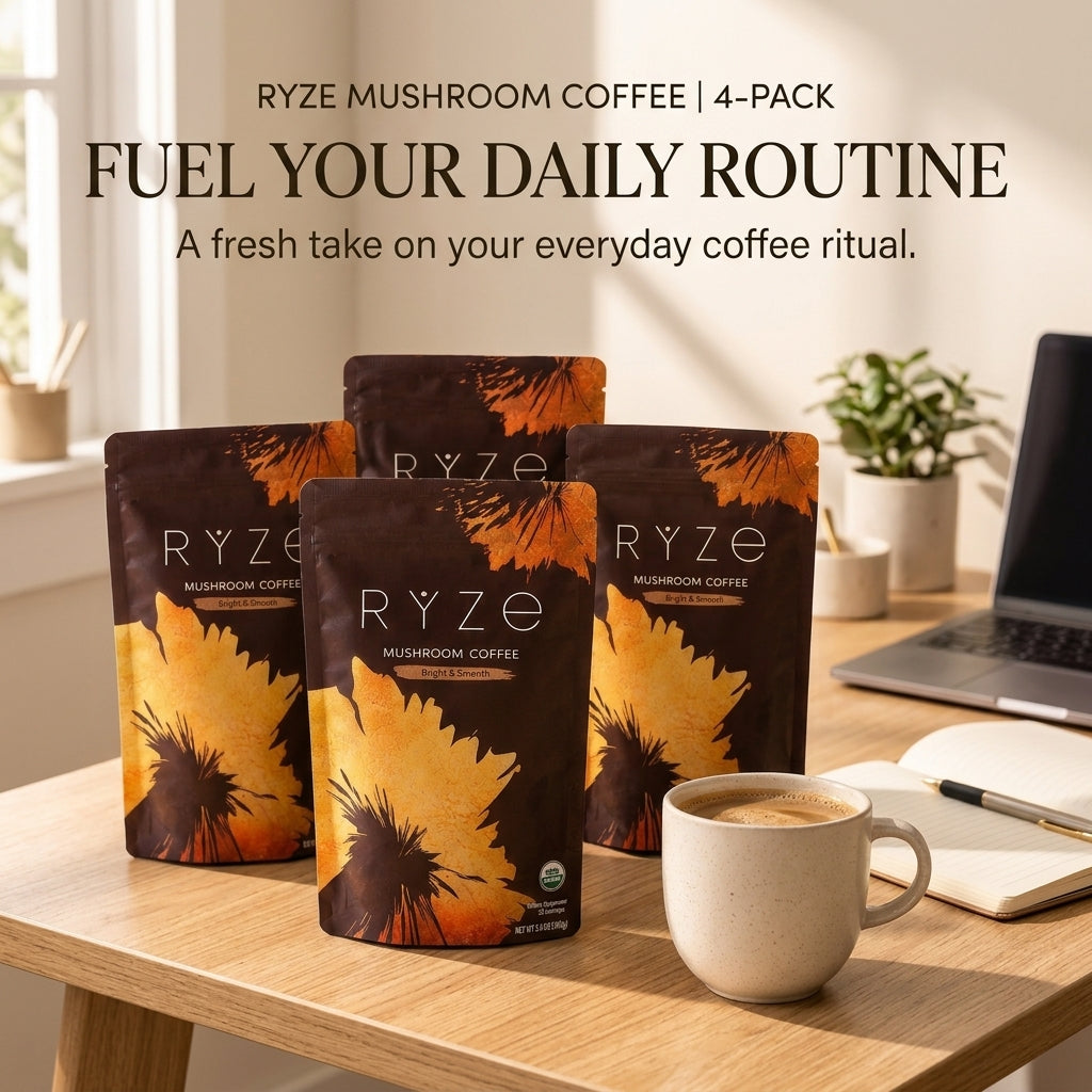 RYZE Mushroom Coffee 4 Pack | Mushroom Coffee Bundle