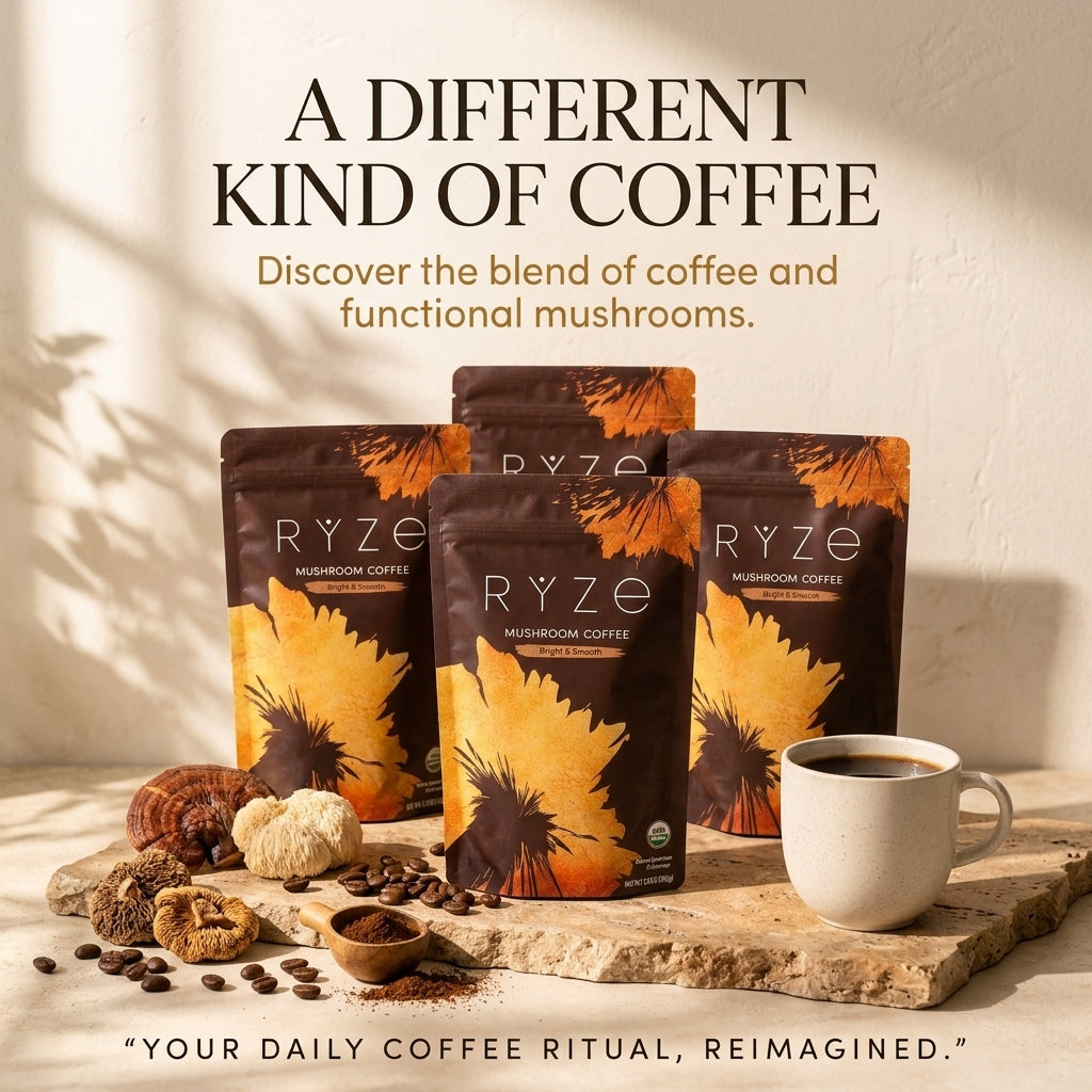 RYZE Mushroom Coffee 4 Pack | Mushroom Coffee Bundle