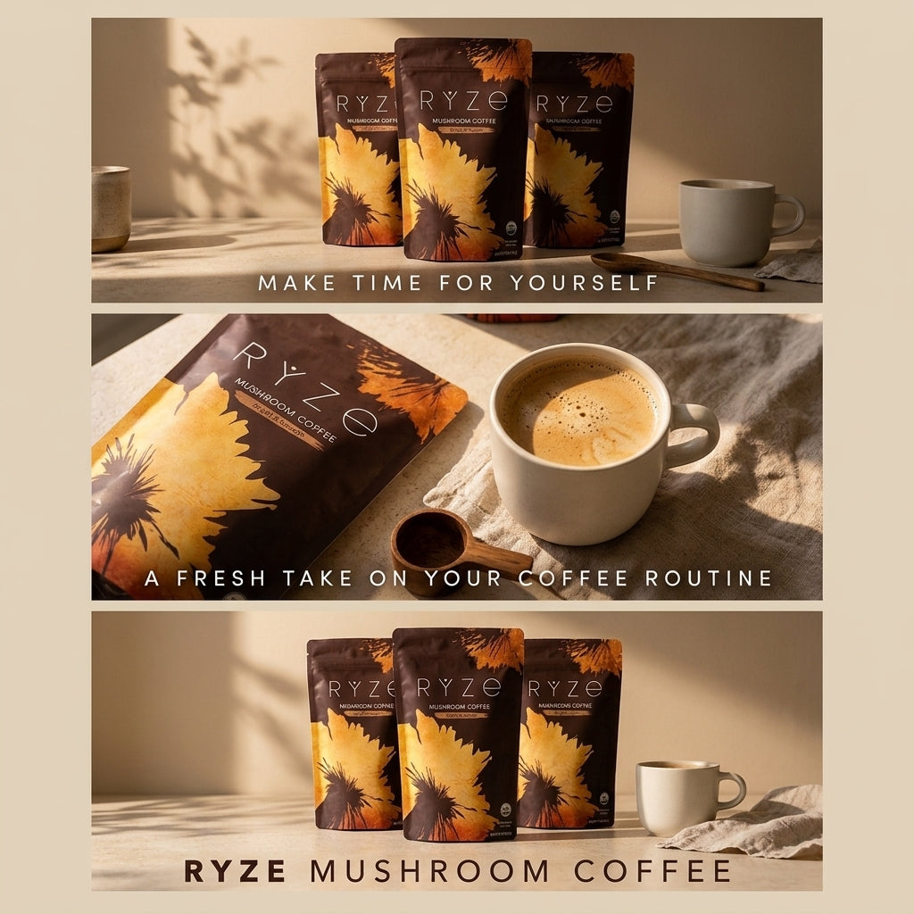RYZE Mushroom Coffee 3 Pack | Daily Coffee Blend